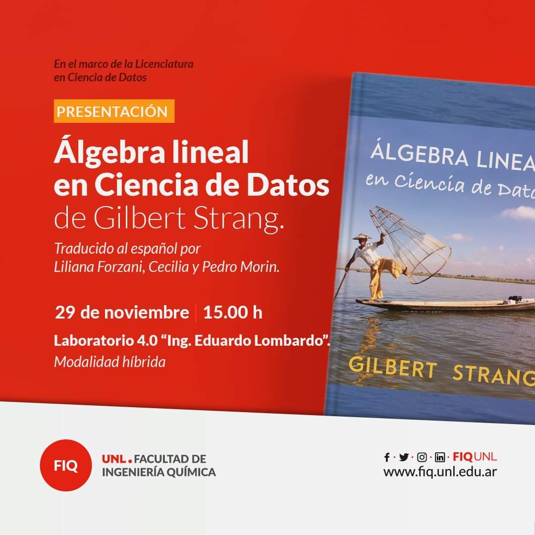 Presentación del libro: “Álgebra lineal en Ciencia de Datos” de Gilbert Strang